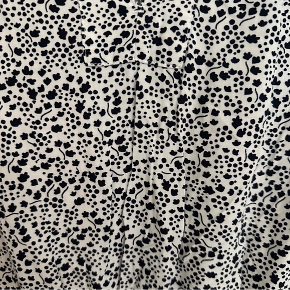 GAP Black and White Sleeveless V-Neck Midi Cinch Waist Sundress - S - Picture 4 of 5